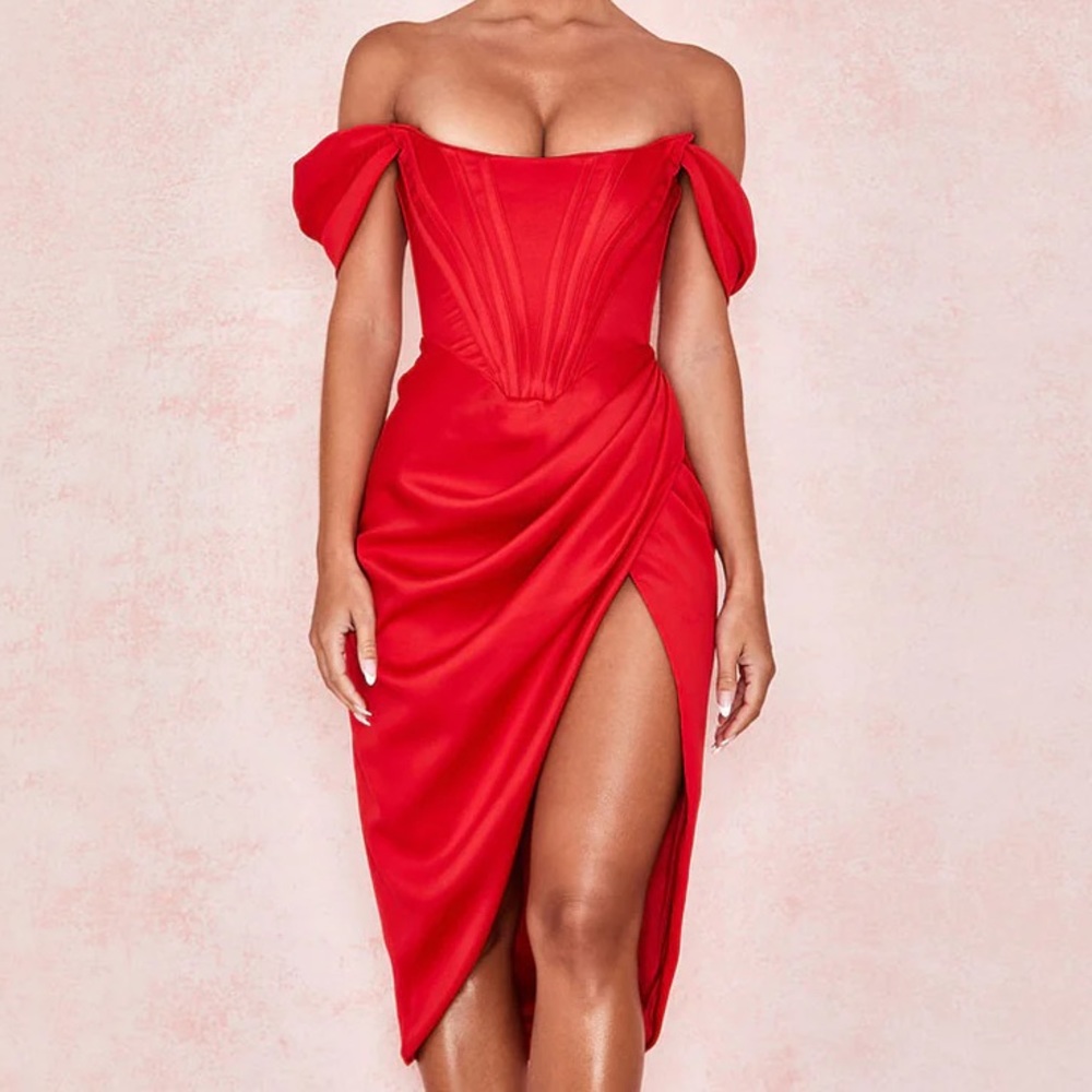 House of CB Red Corset Dress